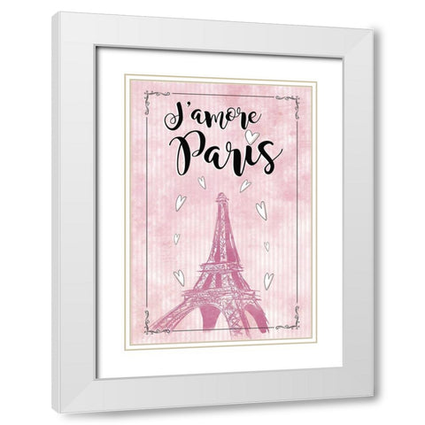 Jamore Paris White Modern Wood Framed Art Print with Double Matting by JMB Designs