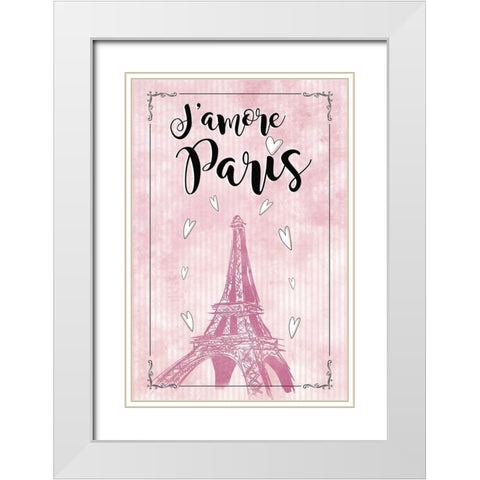 Jamore Paris White Modern Wood Framed Art Print with Double Matting by JMB Designs