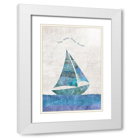 Ocean Breezy White Modern Wood Framed Art Print with Double Matting by JMB Designs
