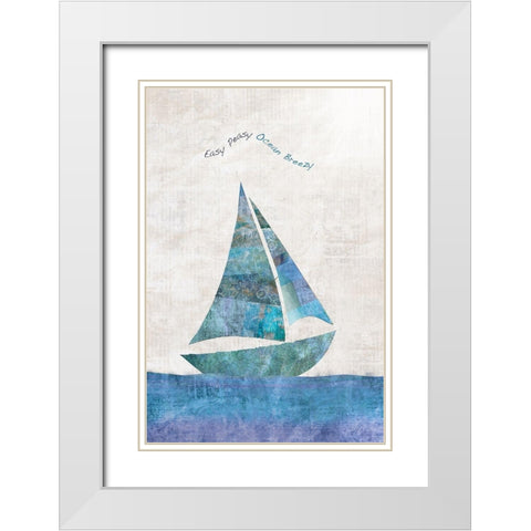 Ocean Breezy White Modern Wood Framed Art Print with Double Matting by JMB Designs