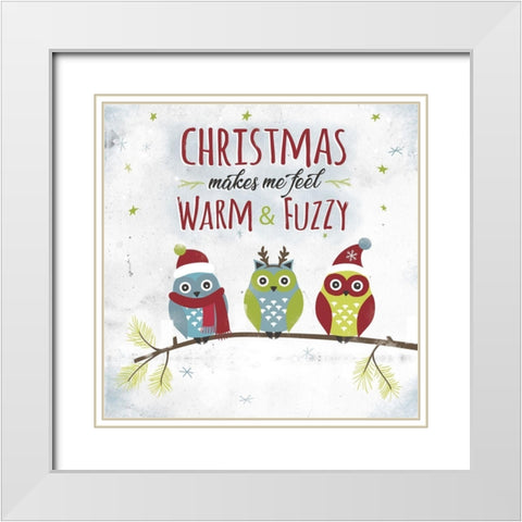 Warm and Fuzzy White Modern Wood Framed Art Print with Double Matting by JMB Designs