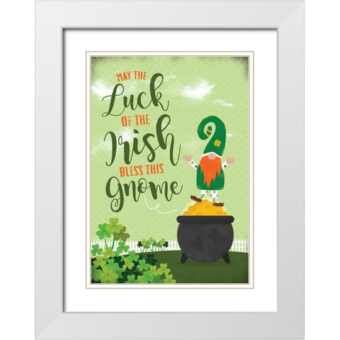 Luck of the Irish White Modern Wood Framed Art Print with Double Matting by JMB Designs