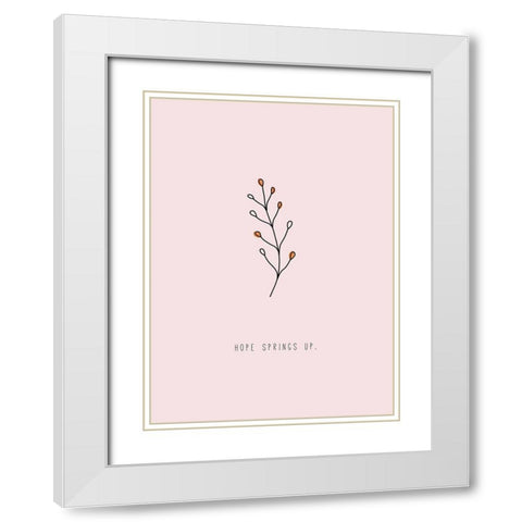 Hope Springs Up White Modern Wood Framed Art Print with Double Matting by JMB Designs