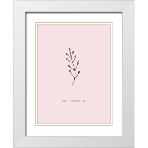 Hope Springs Up White Modern Wood Framed Art Print with Double Matting by JMB Designs