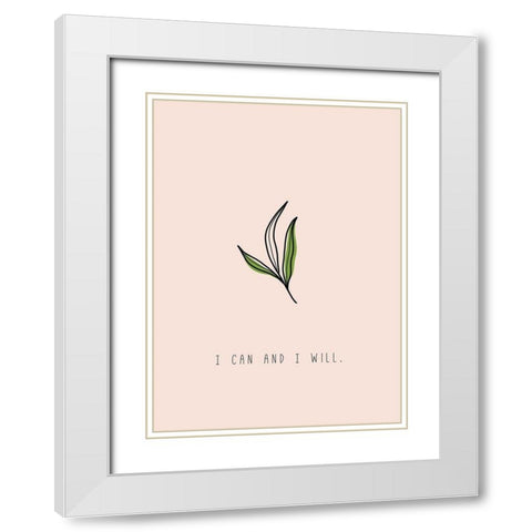I Can White Modern Wood Framed Art Print with Double Matting by JMB Designs