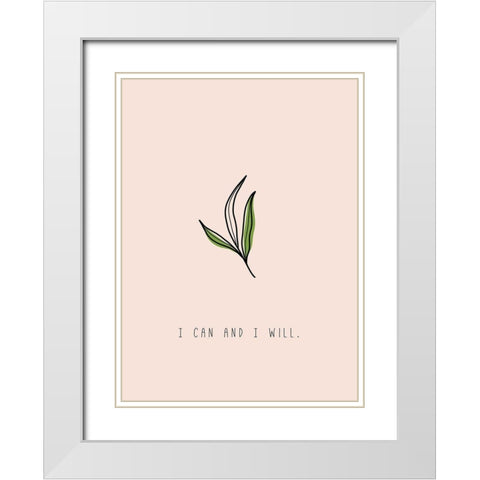 I Can White Modern Wood Framed Art Print with Double Matting by JMB Designs