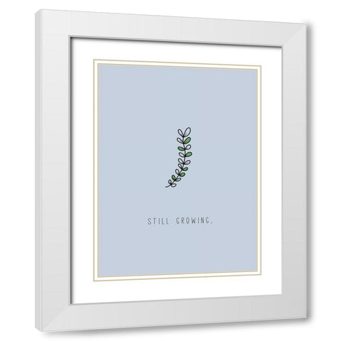 Still Growing White Modern Wood Framed Art Print with Double Matting by JMB Designs