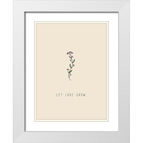 Plant Hope White Modern Wood Framed Art Print with Double Matting by JMB Designs