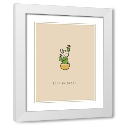 Looking Sharp White Modern Wood Framed Art Print with Double Matting by JMB Designs