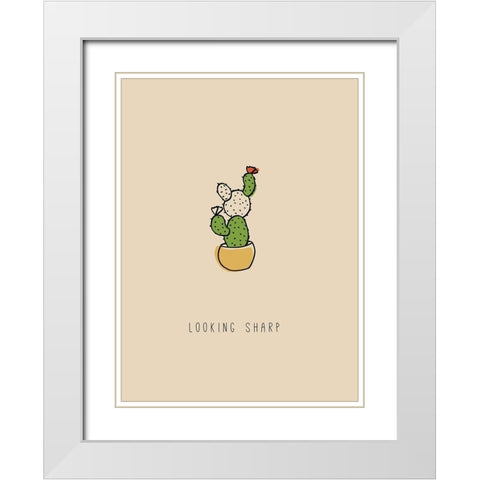 Looking Sharp White Modern Wood Framed Art Print with Double Matting by JMB Designs