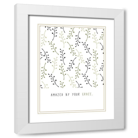 Amazed by Your Grace White Modern Wood Framed Art Print with Double Matting by JMB Designs