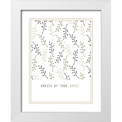 Amazed by Your Grace White Modern Wood Framed Art Print with Double Matting by JMB Designs