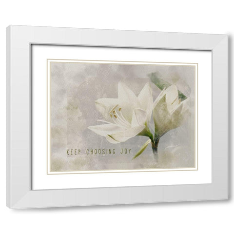 Keep Choosing Joy White Modern Wood Framed Art Print with Double Matting by JMB Designs