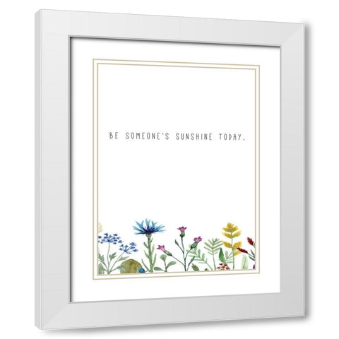 Be Someones Sunshine White Modern Wood Framed Art Print with Double Matting by JMB Designs
