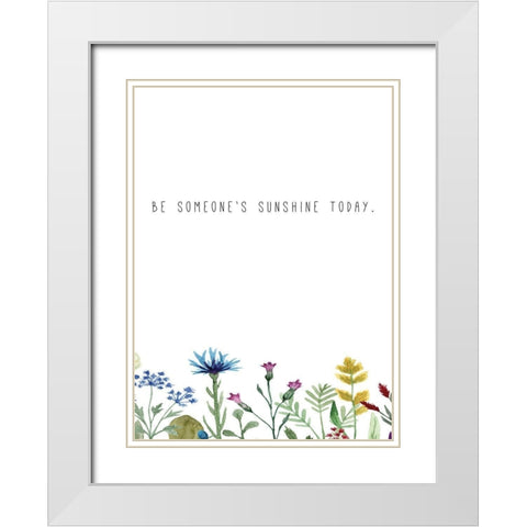 Be Someones Sunshine White Modern Wood Framed Art Print with Double Matting by JMB Designs