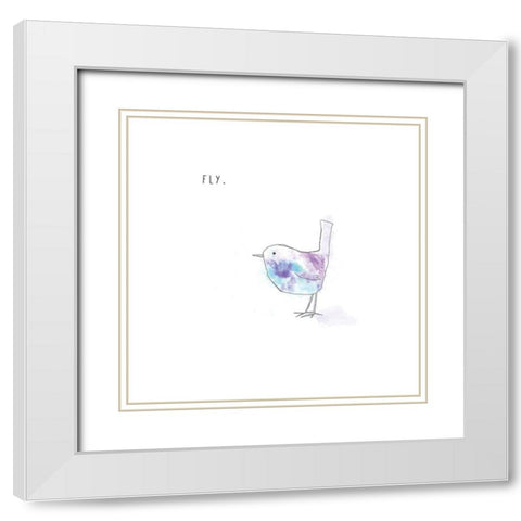 Fly White Modern Wood Framed Art Print with Double Matting by JMB Designs