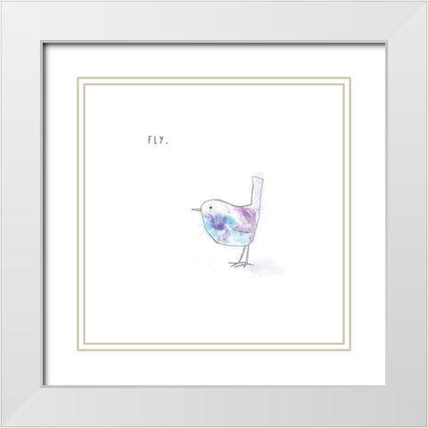 Fly White Modern Wood Framed Art Print with Double Matting by JMB Designs