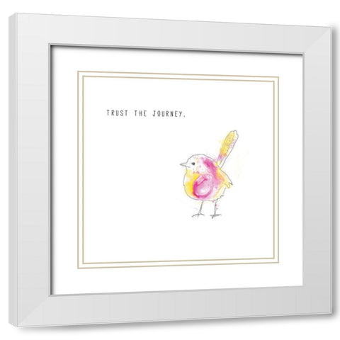 Trust the Journey White Modern Wood Framed Art Print with Double Matting by JMB Designs