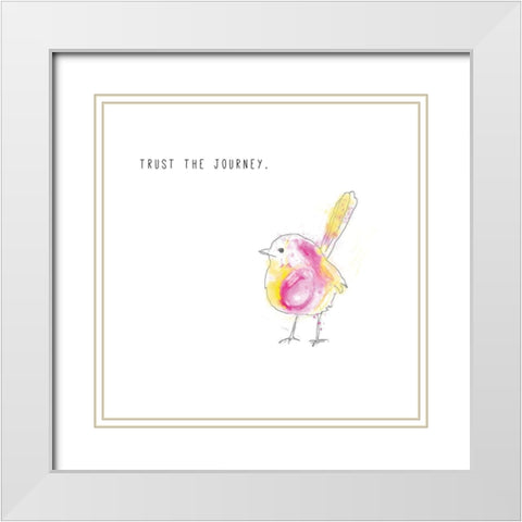 Trust the Journey White Modern Wood Framed Art Print with Double Matting by JMB Designs