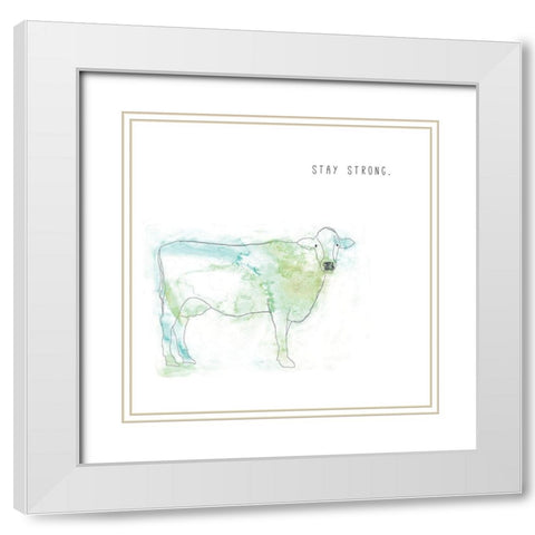 Stay Strong White Modern Wood Framed Art Print with Double Matting by JMB Designs
