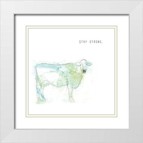 Stay Strong White Modern Wood Framed Art Print with Double Matting by JMB Designs