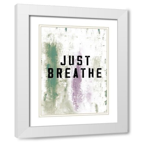 Just Breathe White Modern Wood Framed Art Print with Double Matting by JMB Designs