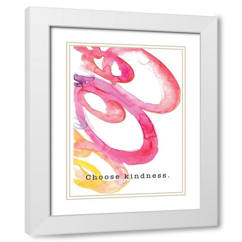 Choose Kindness White Modern Wood Framed Art Print with Double Matting by JMB Designs