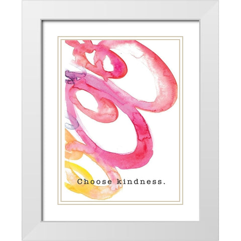 Choose Kindness White Modern Wood Framed Art Print with Double Matting by JMB Designs