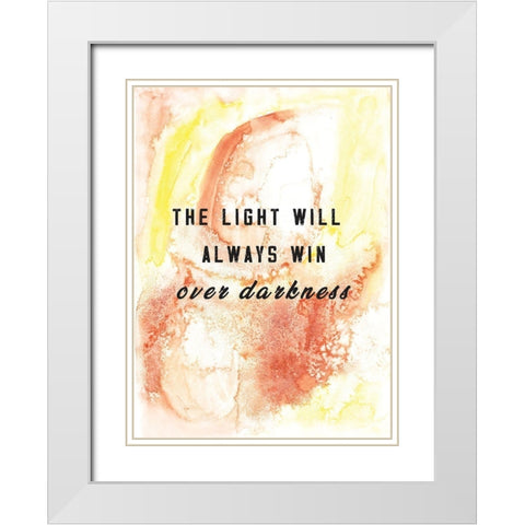 Light Will Always Win White Modern Wood Framed Art Print with Double Matting by JMB Designs