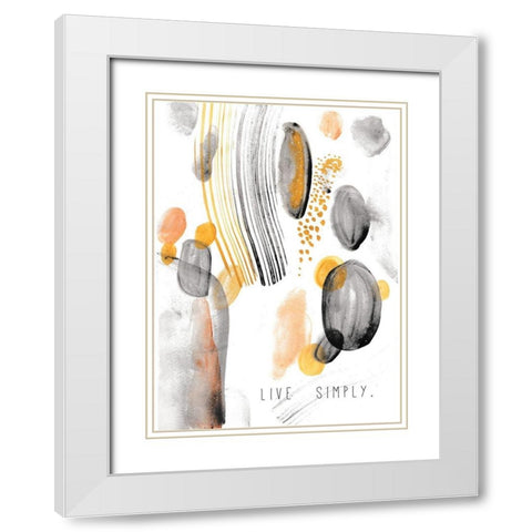 Live Simply White Modern Wood Framed Art Print with Double Matting by JMB Designs