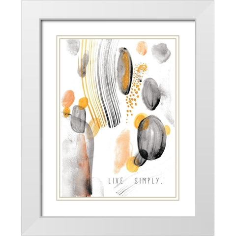 Live Simply White Modern Wood Framed Art Print with Double Matting by JMB Designs