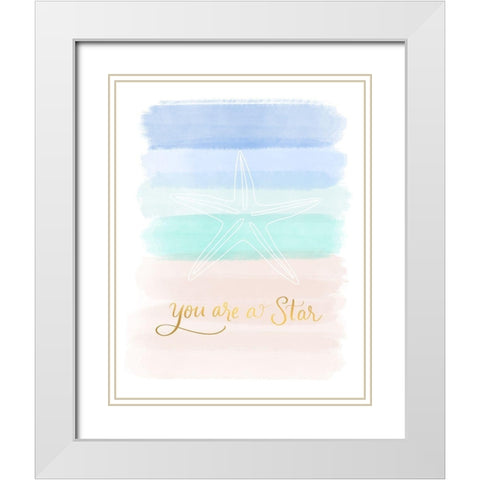 You Are a Star White Modern Wood Framed Art Print with Double Matting by Batista, Dee