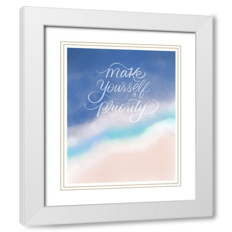 Priority White Modern Wood Framed Art Print with Double Matting by Batista, Dee