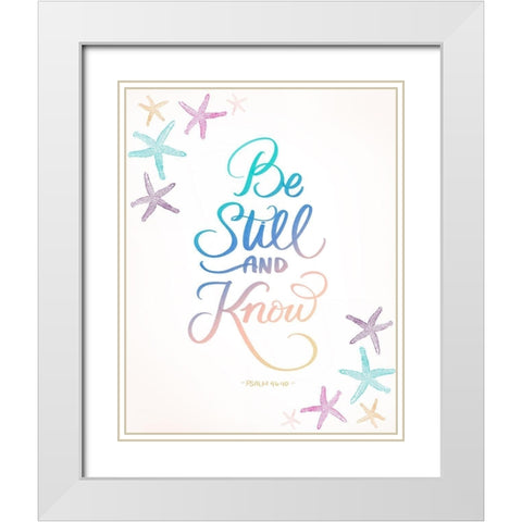 Be Still White Modern Wood Framed Art Print with Double Matting by Batista, Dee