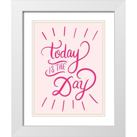 Today White Modern Wood Framed Art Print with Double Matting by Batista, Dee