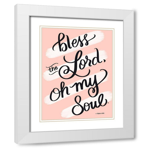 Bless White Modern Wood Framed Art Print with Double Matting by Batista, Dee