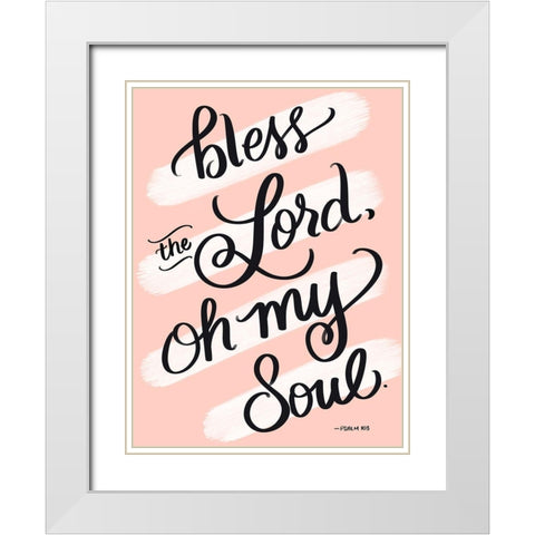 Bless White Modern Wood Framed Art Print with Double Matting by Batista, Dee