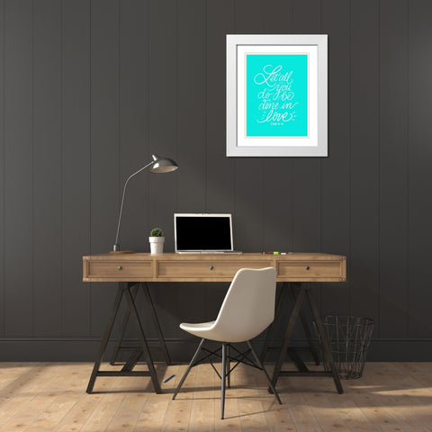 Done in Love White Modern Wood Framed Art Print with Double Matting by Batista, Dee