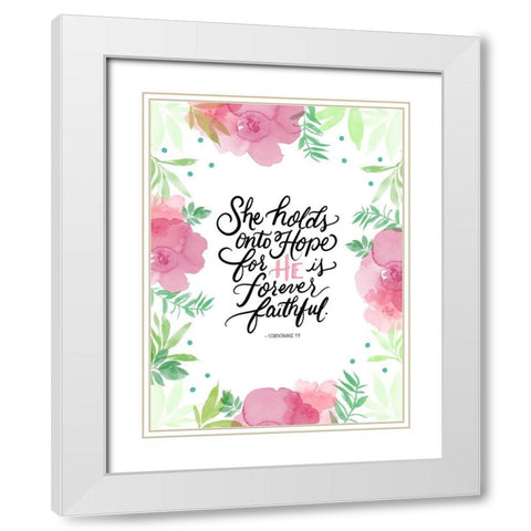 Holds Onto Hope White Modern Wood Framed Art Print with Double Matting by Batista, Dee