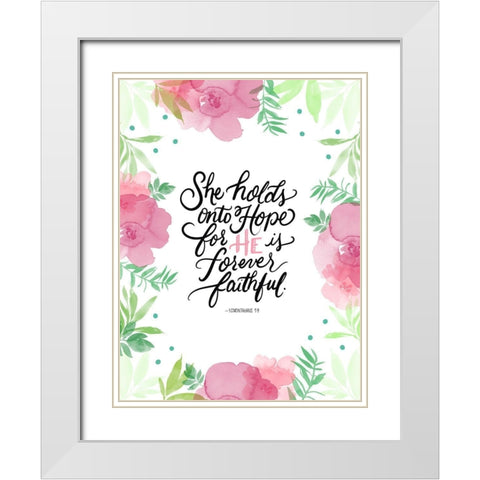 Holds Onto Hope White Modern Wood Framed Art Print with Double Matting by Batista, Dee