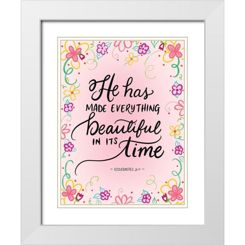 Its Time White Modern Wood Framed Art Print with Double Matting by Batista, Dee