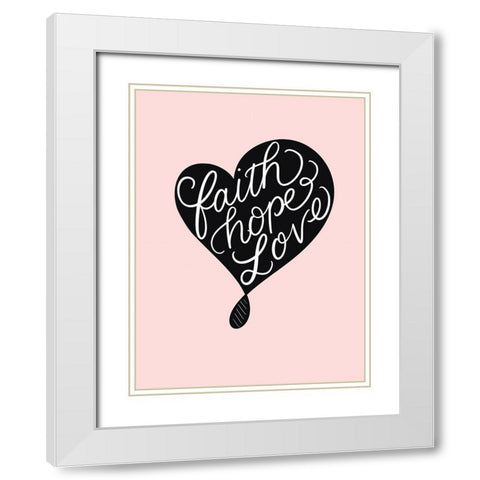 Faith White Modern Wood Framed Art Print with Double Matting by Batista, Dee