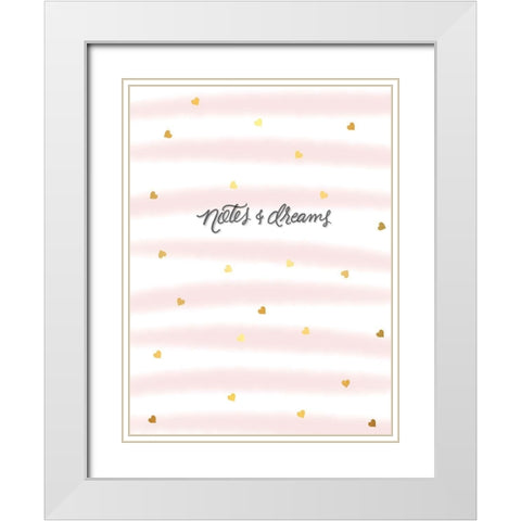 Notes White Modern Wood Framed Art Print with Double Matting by Batista, Dee