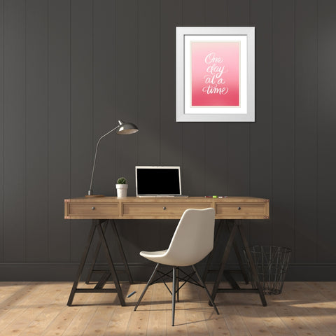 One Day White Modern Wood Framed Art Print with Double Matting by Batista, Dee