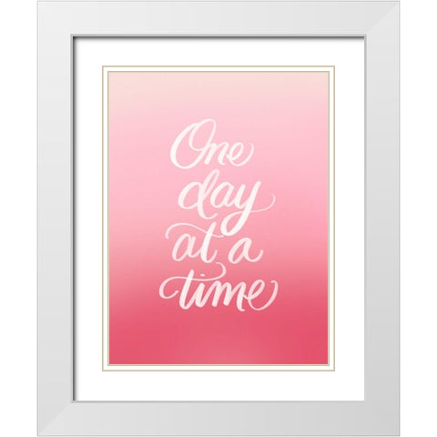 One Day White Modern Wood Framed Art Print with Double Matting by Batista, Dee