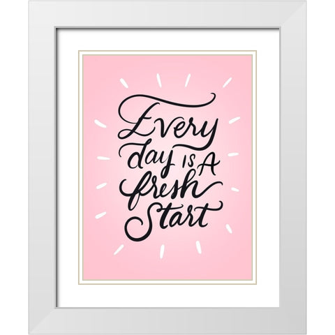 Fresh White Modern Wood Framed Art Print with Double Matting by Batista, Dee