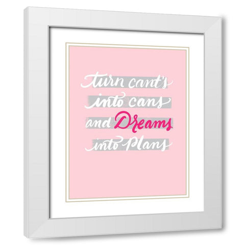 Dreams White Modern Wood Framed Art Print with Double Matting by Batista, Dee