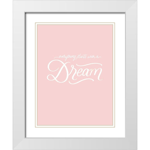 Dream White Modern Wood Framed Art Print with Double Matting by Batista, Dee