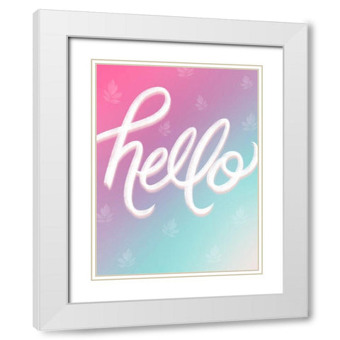 Hello White Modern Wood Framed Art Print with Double Matting by Batista, Dee