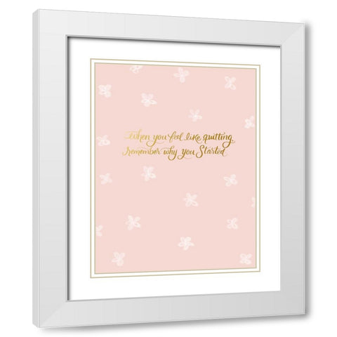 Started White Modern Wood Framed Art Print with Double Matting by Batista, Dee
